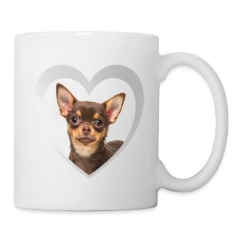 Amoureux des chiens - Cœur de chien - Chihuahua - Mug blanc - blanc - Droite