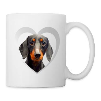 Hundeliebhaber - Hunde Herz - Dackel - Tasse - Weiß - Rechts