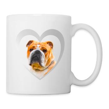 Amoureux des chiens - Cœur de chien - Bouledogue anglais - Mug blanc - blanc - Droite