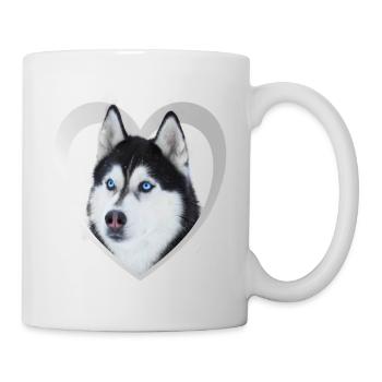 Amoureux des chiens - Cœur de chien - Husky - Mug blanc - blanc - Droite