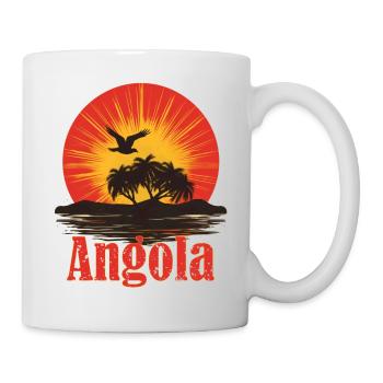 Angola Drapeau angolais Vintage Coucher de soleil Souvenir Fierté - Mug blanc - blanc - Droite