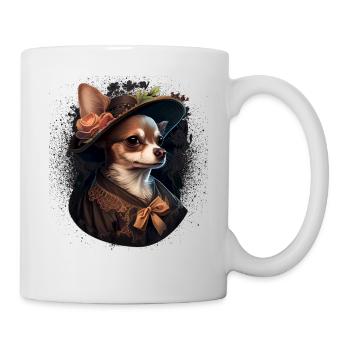 Chihuahua - Englische Dame Frauen Kleid Hund - Tasse - Weiß - Rechts