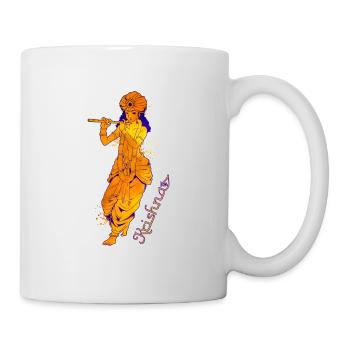Hindu God - the Blue Flute Player Krishna - Mug - white - Right