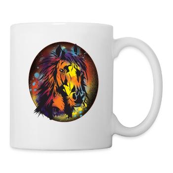 Cheval, Équitation, Dressage, Cadeau, Coloré - Mug blanc - blanc - Droite