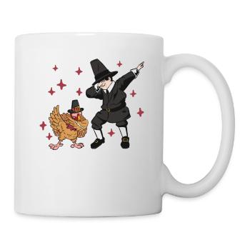 Dabbing Pilgrim Türkei Thanksgiving Day Funny Dab - Tasse - Weiß - Rechts