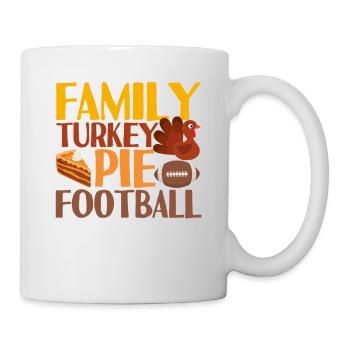 Family Turkey Pie Soccer Funny Thanksgiving - Mug - white - Right