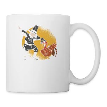 Dabbing Pilgrim Türkei Thanksgiving Day Funny Dab - Tasse - Weiß - Rechts