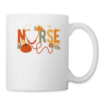 Krankenschwester Thanksgiving Kürbis Gesundheit - Tasse - Weiß - Rechts