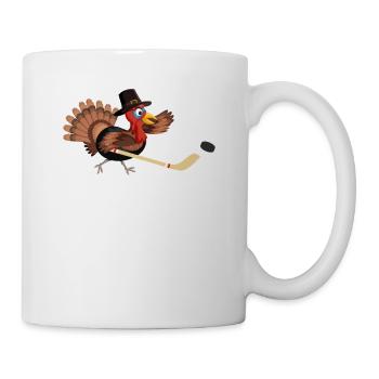 Thanksgiving Day Truthahn Spiel Hockey Spieler - Tasse - Weiß - Rechts