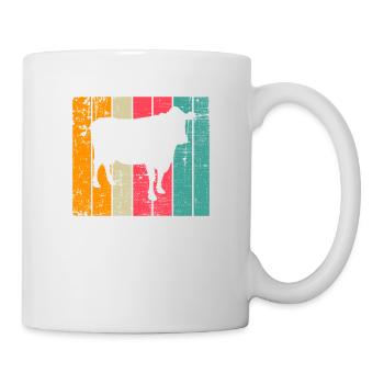 Kuh Retro Muh Landwirt Milch Bauernhof Geschenk - Tasse - Weiß - Rechts