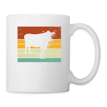 Kuh Retro Muh Landwirt Milch Bauernhof Geschenk - Tasse - Weiß - Rechts