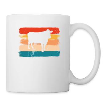Kuh Retro Muh Landwirt Milch Bauernhof Geschenk - Tasse - Weiß - Rechts