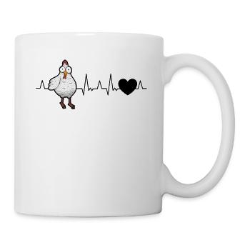 Poulets Heartbeat Chicken Farmer - Mug blanc - blanc - Droite