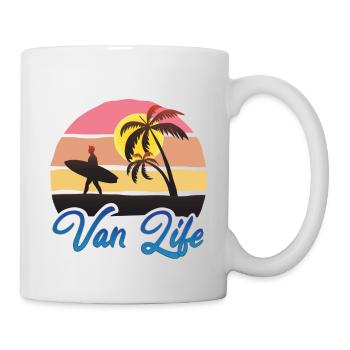 Van Life Retro Beach Design Bleu - Mug blanc - blanc - Droite