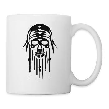 Skull Tribal Tiki Retro Mask - Mug - white - Right