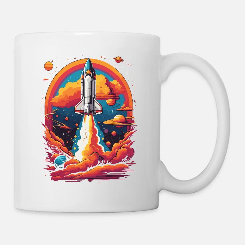 Weltraum Reise Astronauten & Space Shuttle Traum - Tasse - Weiß