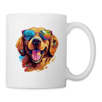 Golden Retriever portant des lunettes de soleil Dog Lover - Mug blanc - blanc - Droite