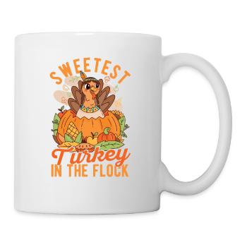 Süßeste Türkei in der Herde Lustiges Thanksgiving - Tasse - Weiß - Rechts