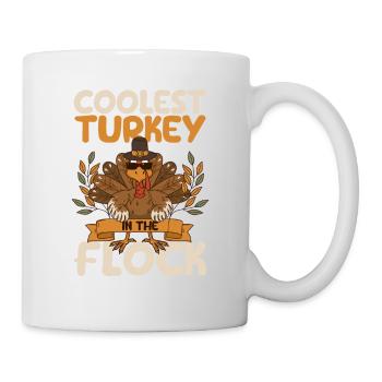 La dinde la plus cool du troupeau Drôle de Thanksgiving - Mug blanc - blanc - Droite