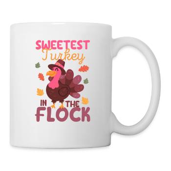 La dinde la plus mignonne du troupeau Drôle de Thanksgiving - Mug blanc - blanc - Droite