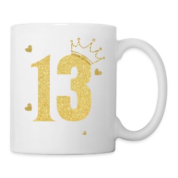13e anniversaire couronne doré - Mug blanc - blanc - Droite