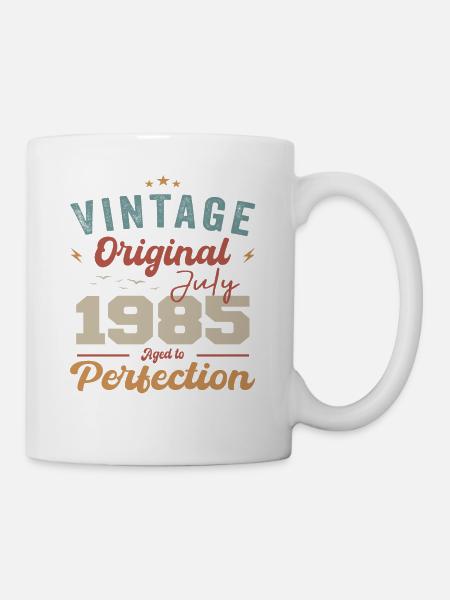 Juillet 1985 Anniversaire Juillet 1985 Original 1985 Juillet - Mug blanc - blanc