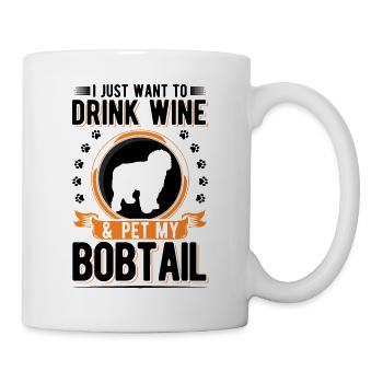 Bobtail and wine - Mug - white - Right