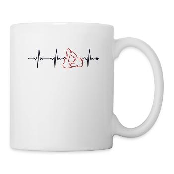 Excavator Heartbeat Raupenbagger Excavator - Tasse - Weiß - Rechts