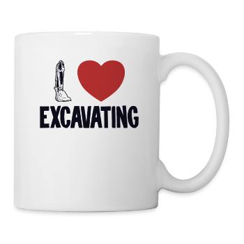 J’adore Excavating Crawler Excavator - Mug blanc - blanc - Droite