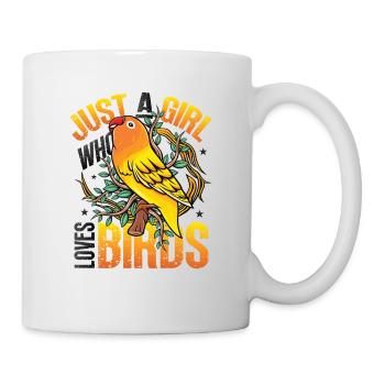 Girls Bird Lover - Just a girl who likes birds - Mug - white - Right