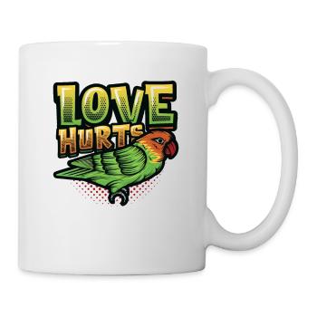 L’amour fait mal à l’oiseau perruche - Mug blanc - blanc - Droite