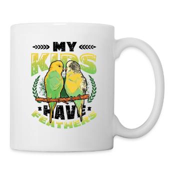My children have feathers, budgie, bird - Mug - white - Right