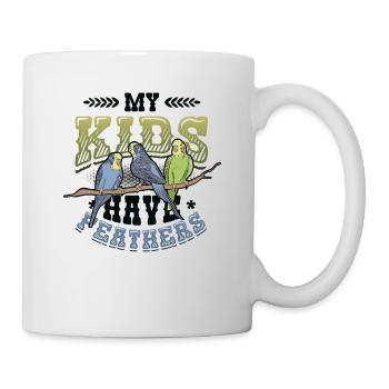 My children have feathers, budgie, bird - Mug - white - Right