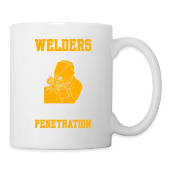 Les soudeurs sont polyvalents dans toutes les positions - Mug blanc - blanc - Droite