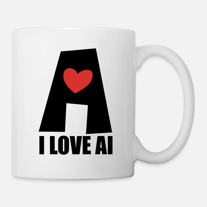 Intelligence artificielle - J’aime l’IA - Digital - Mug blanc - blanc
