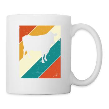 Kuh Retro Muh Landwirt Milch Bauernhof Geschenk - Tasse - Weiß - Rechts