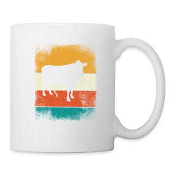 Kuh Tier Bauer Muh Retro Bauernhof Geschenk - Tasse - Weiß - Rechts