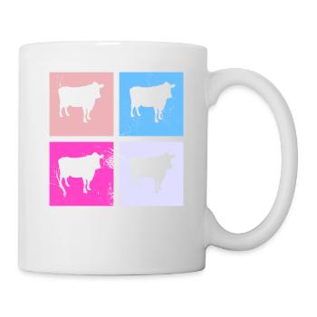 Kuh Retro Muh Landwirt Milch Bauernhof Geschenk - Tasse - Weiß - Rechts