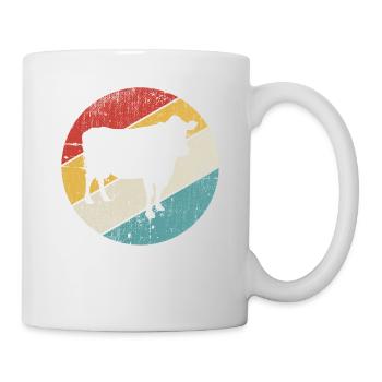 Kuh Retro Muh Landwirt Milch Bauernhof Geschenk - Tasse - Weiß - Rechts