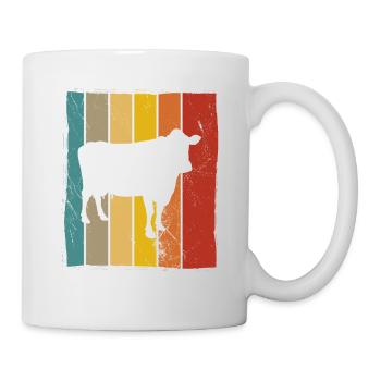 Kuh Retro Muh Landwirt Milch Bauernhof Geschenk - Tasse - Weiß - Rechts