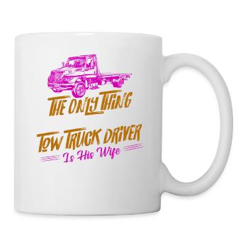 Plus badass qu’un conducteur de dépanneuse, c’est sa femme Tr - Mug blanc - blanc - Droite