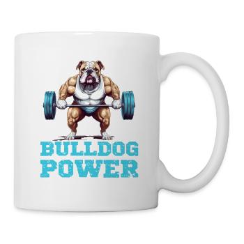 Bulldog Power Fitness Hund Bulldogge Gym - Tasse - Weiß - Rechts