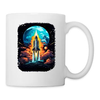 Space Weltraum Raumschiff Start Abheben Lift Off - Tasse - Weiß - Rechts