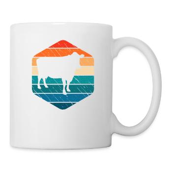 Kuh Retro Muh Landwirt Milch Bauernhof Geschenk - Tasse - Weiß - Rechts