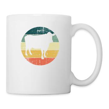 Kuh Retro Muh Landwirt Milch Bauernhof Geschenk - Tasse - Weiß - Rechts