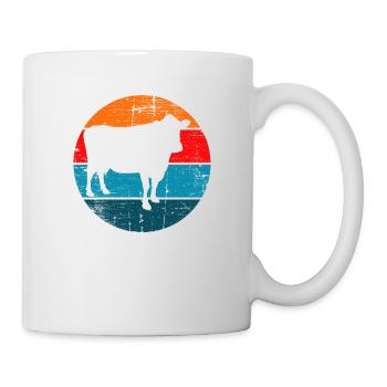 Kuh Retro Muh Landwirt Milch Bauernhof Geschenk - Tasse - Weiß - Rechts