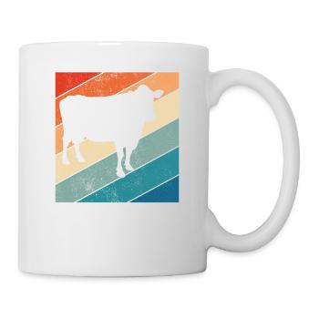 Kuh Retro Muh Landwirt Milch Bauernhof Geschenk - Tasse - Weiß - Rechts