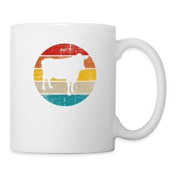 Kuh Retro Muh Landwirt Milch Bauernhof Geschenk - Tasse - Weiß - Rechts