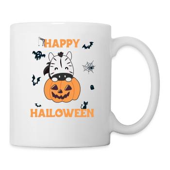 zebra in pumpkin cute zebras Happy Halloween - Mug - white - Right