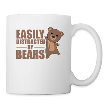 Facilement distrait par l’ours - ours mignon - Mug blanc - blanc - Droite